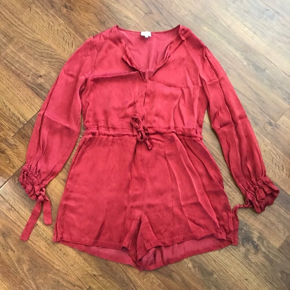 Third form INTRIGUE TIED PLAYSUIT | SCARLET - image 3